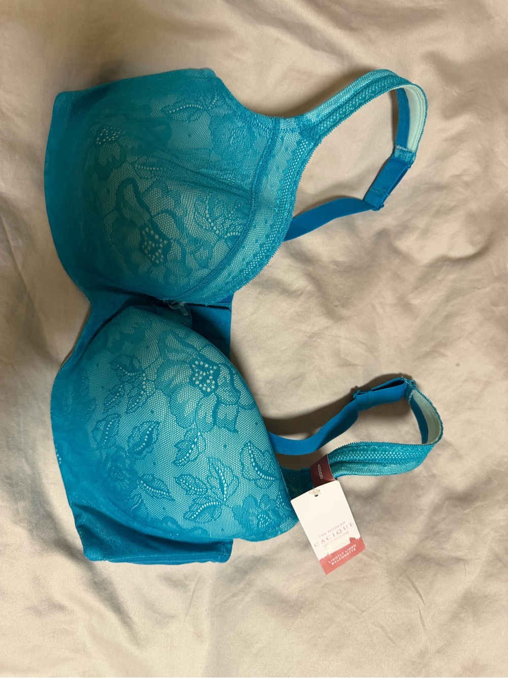 Lane Bryant Cacique Teal Lace Underwire Bra 40DDD